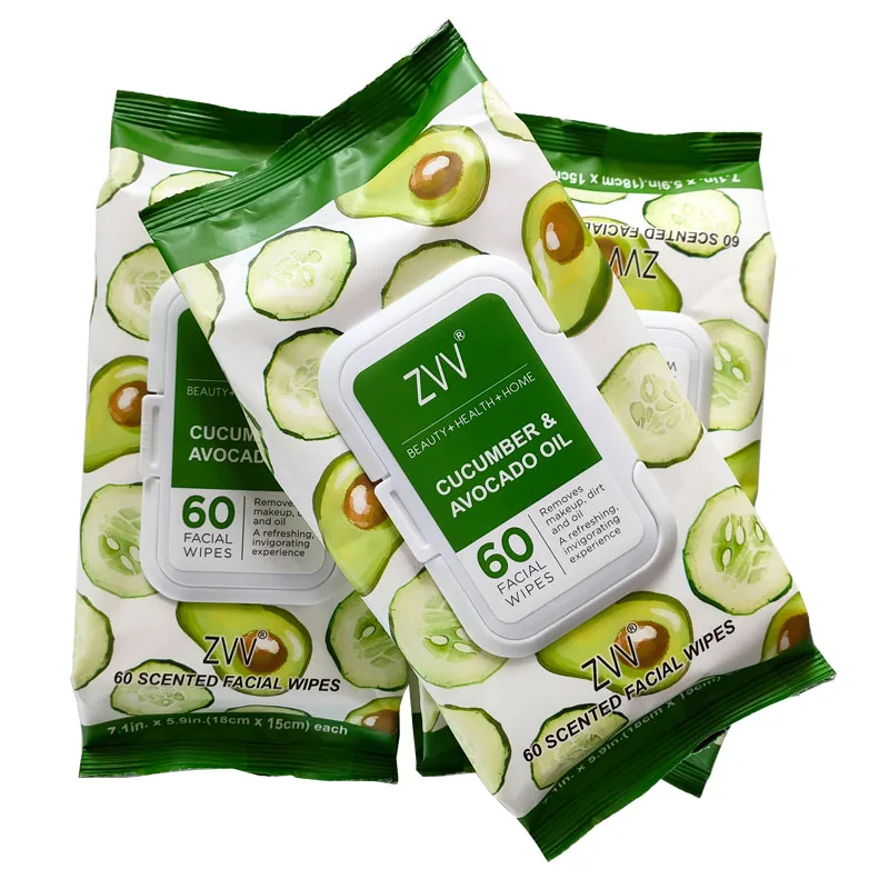 ZVV Facial Cleansing Wipes chemical free 99.9 purified baby facial wipes water wipes for newborns with cucumber