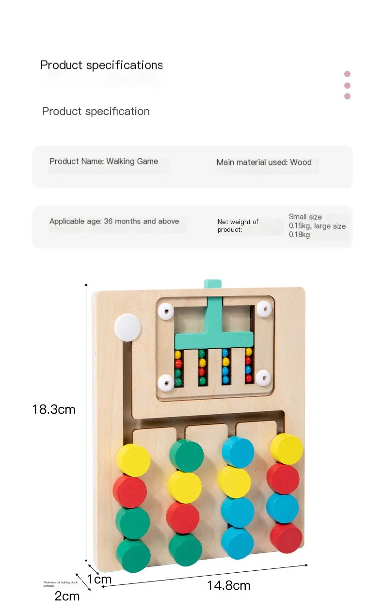 Montessori STEM-Lernspielzeug Schiebepuzzle Fünf Farbabstimmung Denksportaufgaben Logikspiel Vorschulisches pädagogisches Holzspielzeug Herstellung