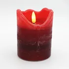 Red The Flameless Candle Popular Factory Price Pillar Shaped Flameless Maple Leaf Red Candle/flameless Candlesticks