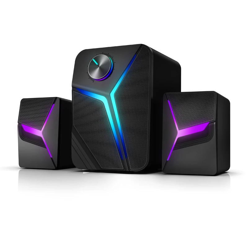 Laptop Pc Usb Power Audio Rgb Led Light Desktop Gaming Accessories Speaker Computer Portable Active 2.0 Stage Bluetooth Speaker