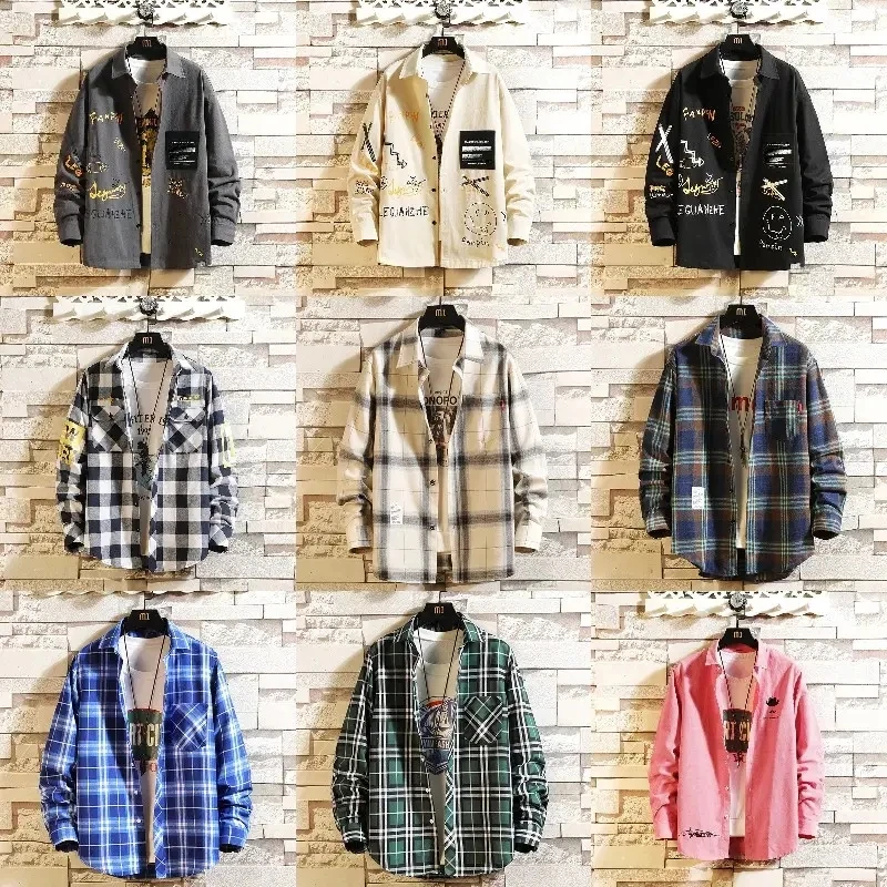 Wholesale high quality 2024 new breathable cotton men's casual plaid long sleeve flannel shirt