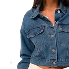Jacket SKYKINGDOM Gz Longchan Oversized Denim Jacket Women Single Breasted Women Blue Jean Jacket For Ladies