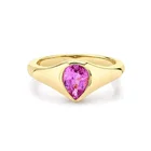 18k Diamond Rings Rings 2021 Gemnel 2021 Fashion Handmade 18k Gold Diamond Pink Pear Shaped Wedding Rings