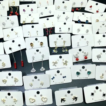PUSHI Hot sale women accessories earrings slim minimalist silver earrings mixed metal stud earrings on sale