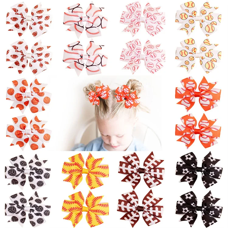 Hot Selling Sweet Bowknot Hair Clips Handmade Bows Hairpin Hair Grips For Children 2pcs/Bag