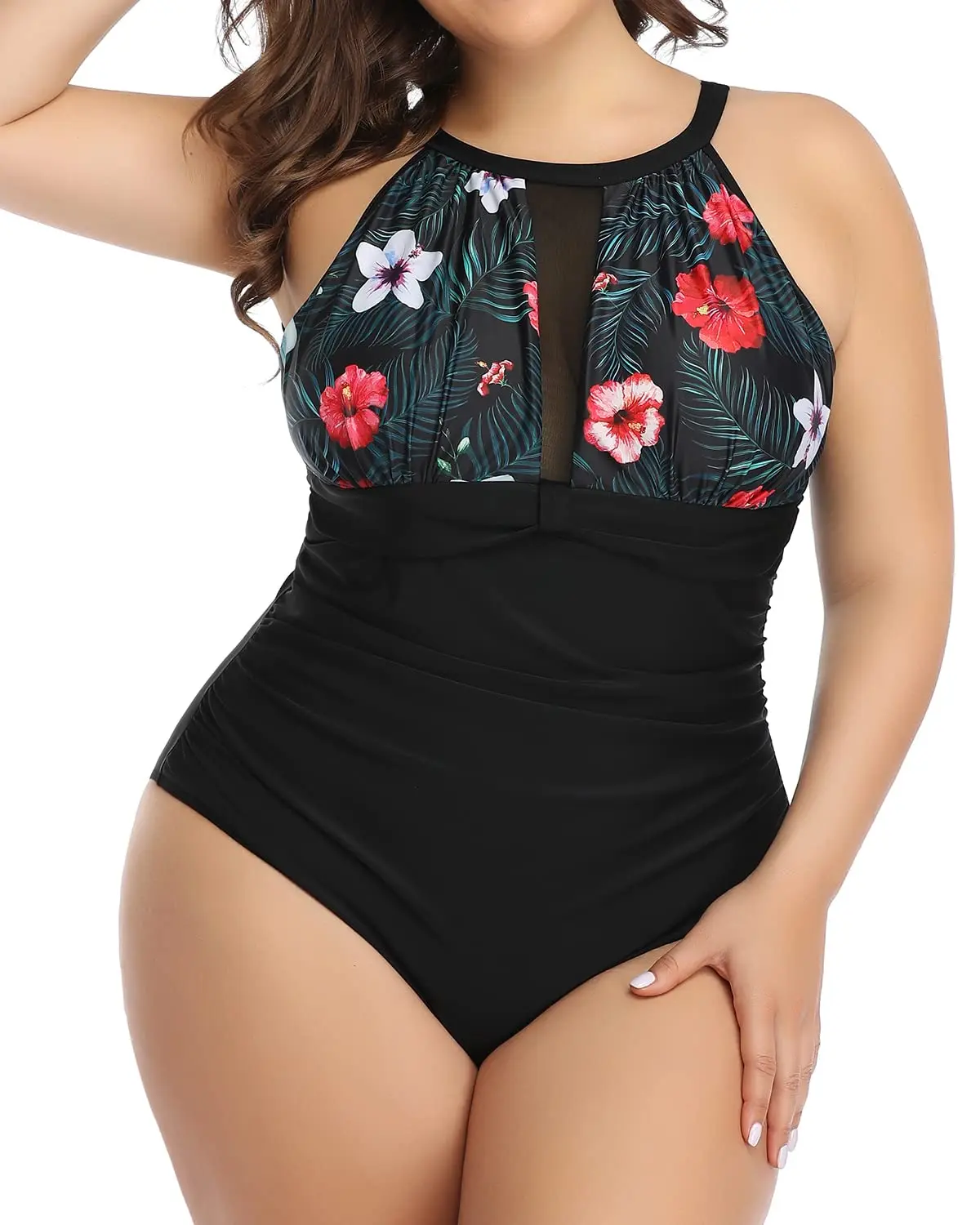 ruched plus size swimwear