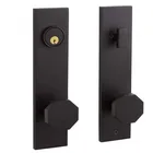 Rose Locks Zinc Alloy Matte Black Usa Hot Sale Octagon Knob With Modern Rectangular Rose Door Locks