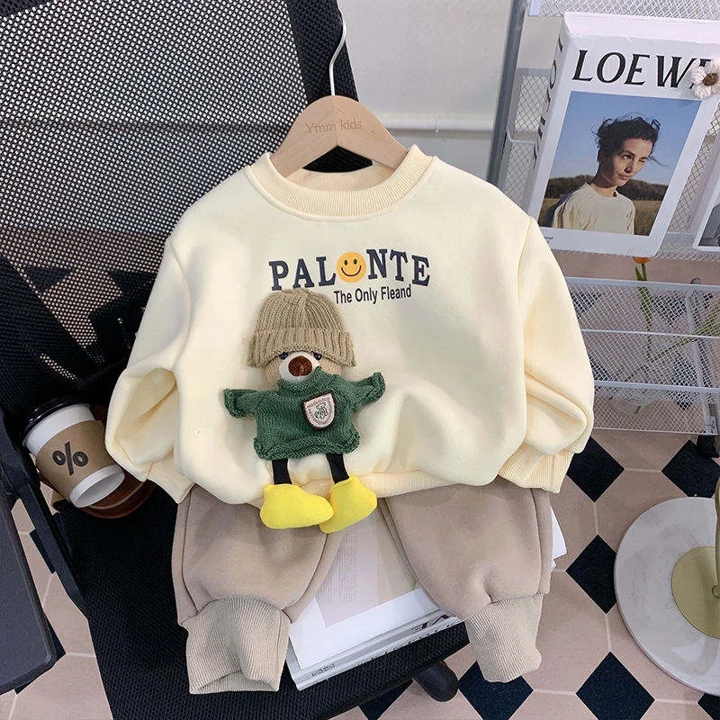 Hot Sell Cheap New Style Children Long Sleeve Thin Set 100% Cotton Kid Soft Comfortable Suits Cute Cartoon Children Clothing Set