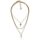 Silver Chain Multi Layer Necklace Gold And Silver With Cross Pendant For Glasses Chain