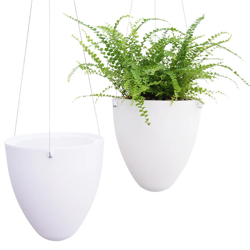 ZGQ32 In stock Simple Water Storage Vertical Hanging Plastic Flower Pot Automatic Water Absorption Lazy Flowerpot