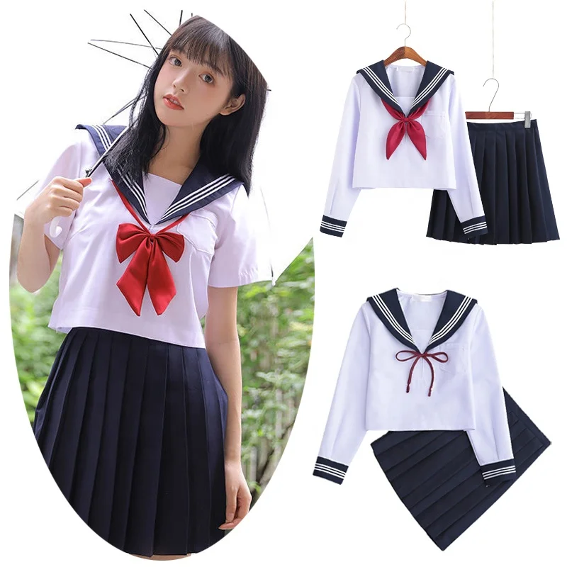 Japanese Girls School Uniforms Anime Cosplay Costume College Student Suit  Navy Blue Pleated Skirt Sailor Uniform - Buy Japanese Girls School Uniform  Anime,Japanese College Student Suit,Japanese Girls Sailor Uniform Product  on 