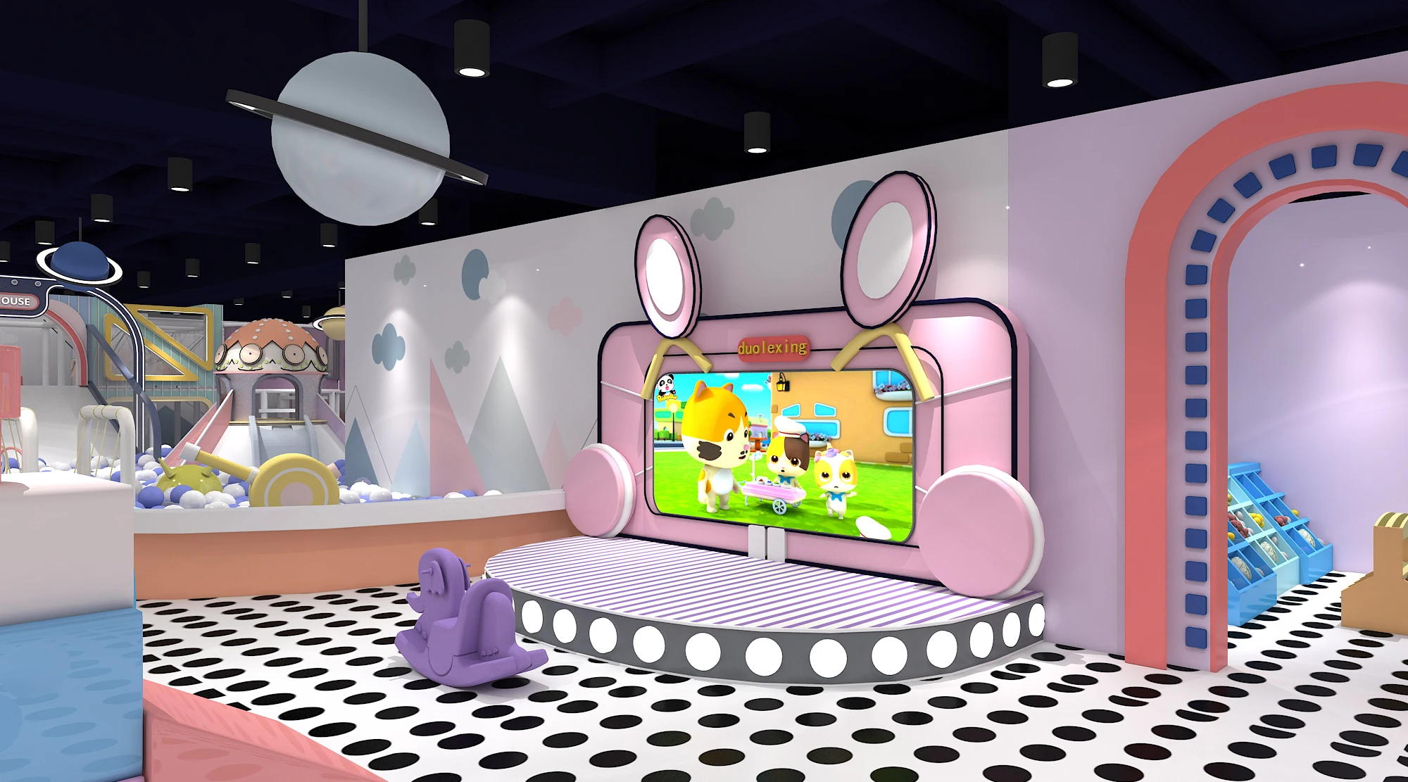 好看的儿童最喜欢的室内游乐场大滑梯和儿童游戏屋出售