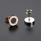Earring Fashion Couple Models Unique Stainless Steel Roman Numerals Rose Gold Earring