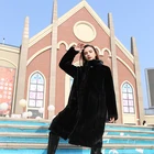 Winter Coat Fashionable Long Sleeve Luxury Woman Winter Autumn Warm Thick Super Long Mink Fur Coat