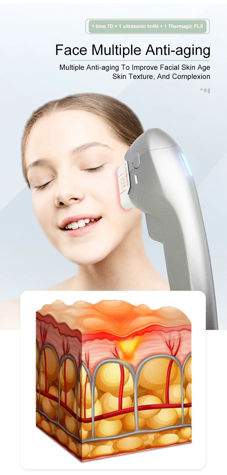 Δύο χειριστή 7d Hifu Machine 110V - 240V High Intensity Focused Ultrasound Machine 4