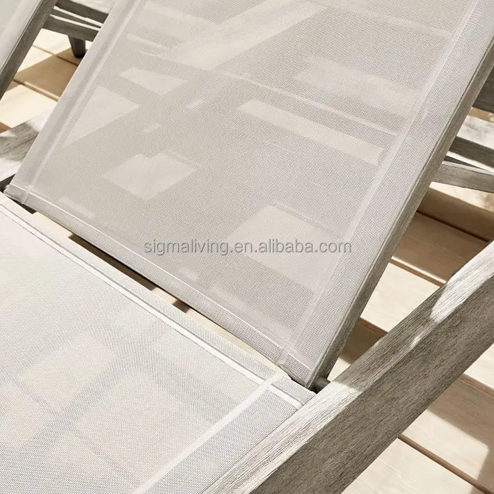 Pool patio sunbed garden set teak furniture outdoor chaise double lounger