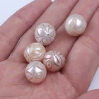 Pearl Necklace Bead Pearls Latest 12mm Purple Loose Carved Pearl Beads For Necklace