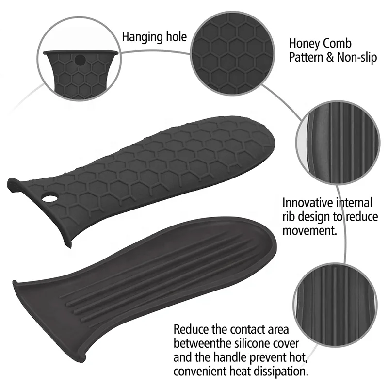 Handle Sleeve for Frying Pans & Griddles Sleeve Grip Handle Cover Silicone Hot Handle Holder Potholder for Skillets Pot