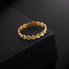 New Ring New Fashion Wedding Ring Sets Stainless Steel Kranz Type Gold Plated Dubai Rings Jewelry Gift