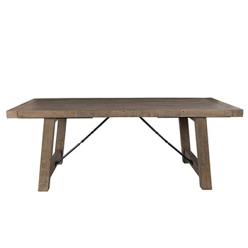 Hendry Table Set Desert Gray Rectangular Antique Rustic Solid Pine Folding Home restaurant Dining Table