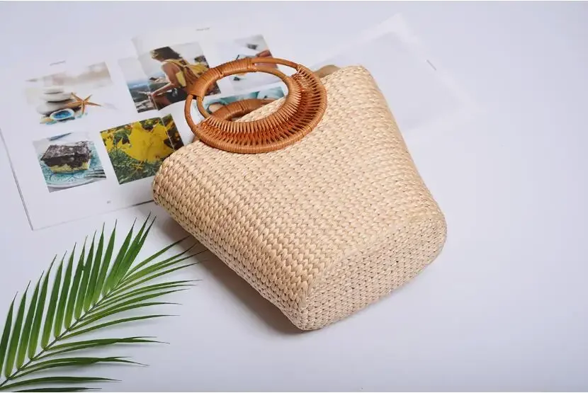 Straw Basket Handbag Women Summer Straw Beach Bags