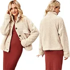 Coat Fashion Button Long Sleeve Casual Outfits Polar Fleece Coat Winter Warm Loose Coat