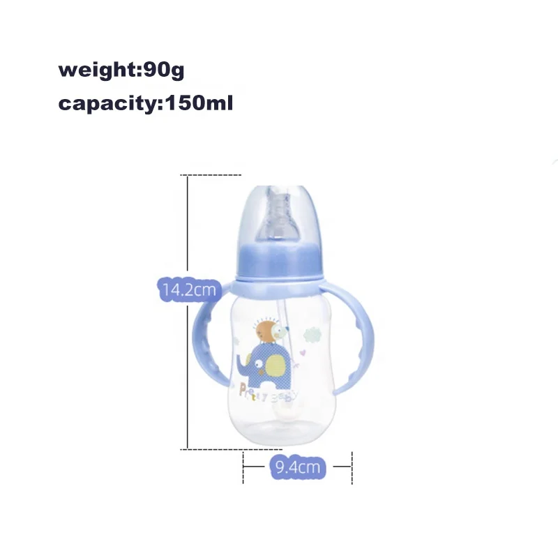 Wellfine Mini Baby Feeder Portable Insulated Luxury Clear Straw Bottles Newborn Milk Feeding Travel Silicone Bottle for Babies