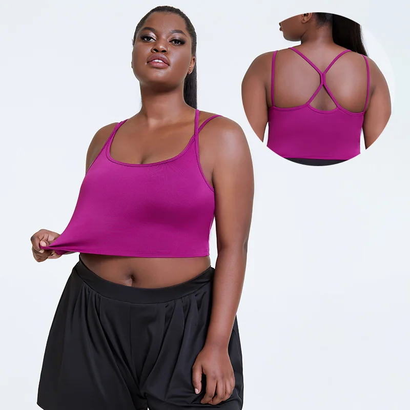 Plus Size Running Vest Workout Top High 