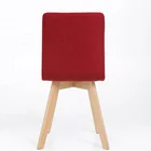 Frame Upholstery Chair Red Linen Fabric Wooden Frame Luxury Upholstery Wooden Dining Chair