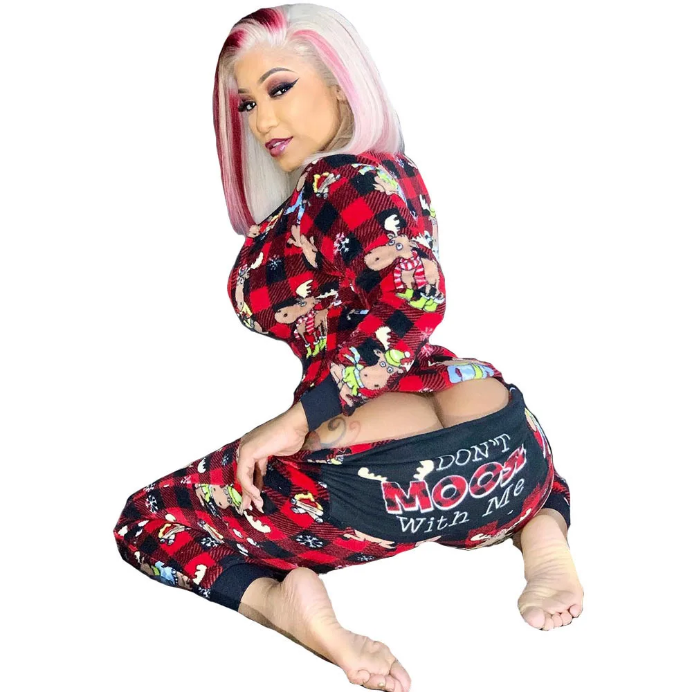 adult christmas onesie with butt flap