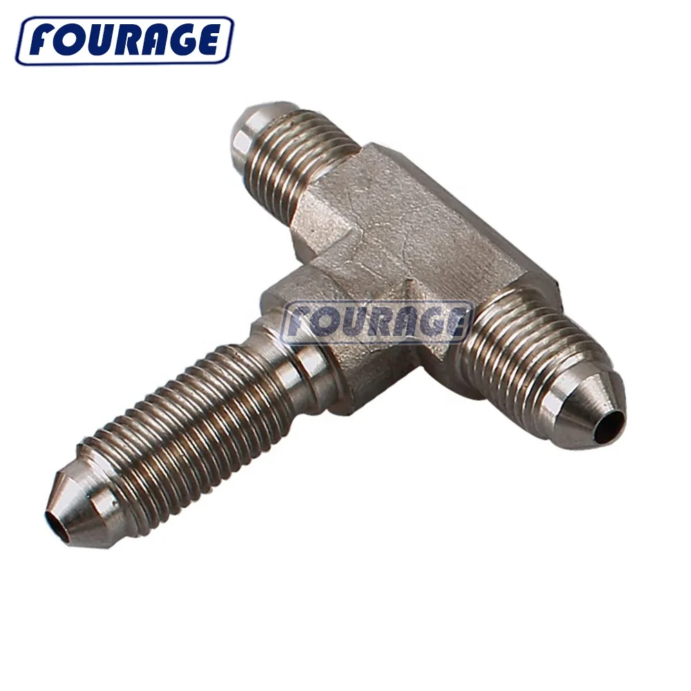AN-3 Stainless Steel Male Flare T Fitting Adapter Fuel/Oil/Gas Locating Lug 3AN 