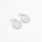 Earrings Exquisite And Elegant Personality Large Silver Round Crystal Star Earrings Set