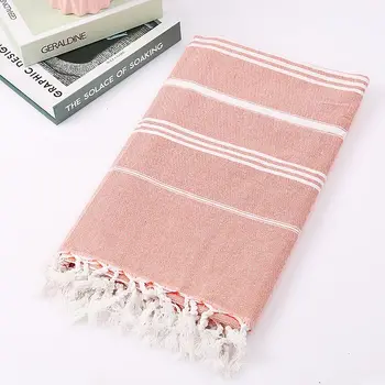 Wholesale Large size strip towel 100% cotton Turkish beach towel