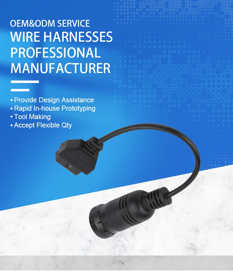 product 16 pin female to j1939 9p male plug connector obd2 obd eld cable for code reader-2