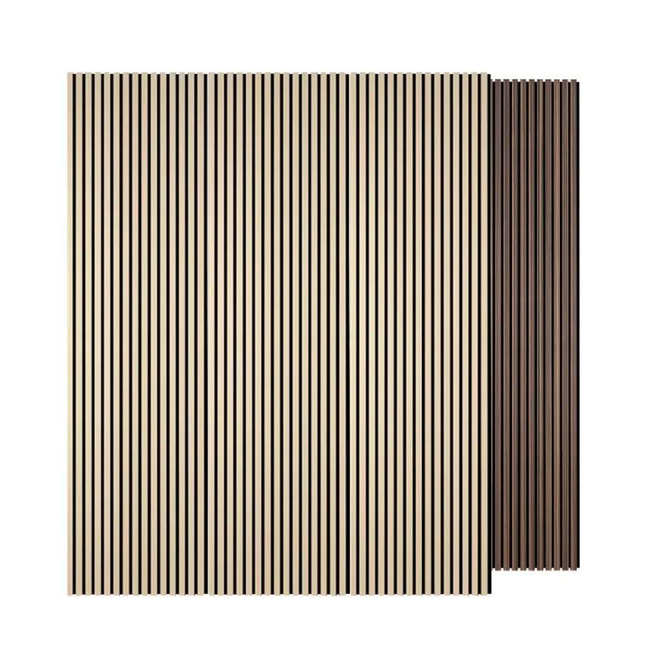 Factory Hot Sale Durable Sound Absorbing Wall Fabric Covered Slat Wood Basic Black Acoustic Panel