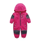 Baby Jumpsuit OEM Custom Outdoor Kids Softshell Hooded Jumpsuit Waterproof Windproof Overall For Children Baby Rompers