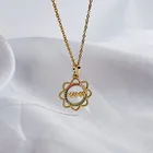 18k Diamond Jewelry 18K Gold Plated Colorful Diamond Hollow Sun Flower Mama Necklace Women Jewelry