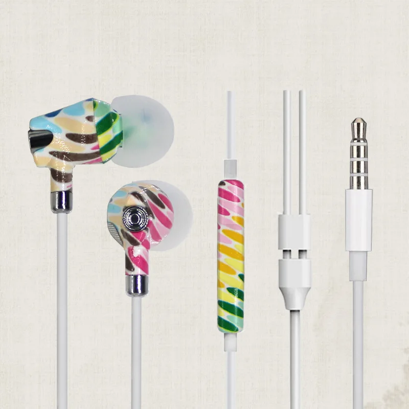 In Stock Premium Quality Phone Earphone 3.5mm In-ear Wired Earphone Painted Earphone for Apple Huawei oppo Xiaomi Mobile Phone