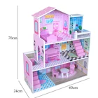 For Girl House Wholesale Child Gift DIY Cottage Pretend Play Kids Modern Wooden Doll Houses Furniture Set For Toddlers Boys Girls