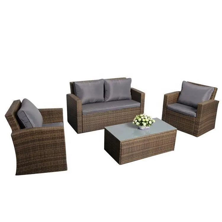 product luxury garden patio pe wicker rattan sofa set outdoor furniture-3