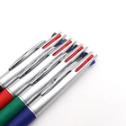 Plastic Pen 2021 Wholesales Multicolor Cheap Plastic 4 Color Pen Promotional 4 In 1 Custom Logo Ball Pen