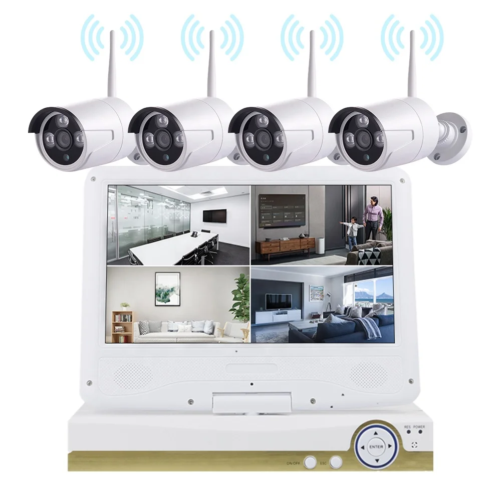 Wifi Camera With Lcd Screen Monitor 4ch 