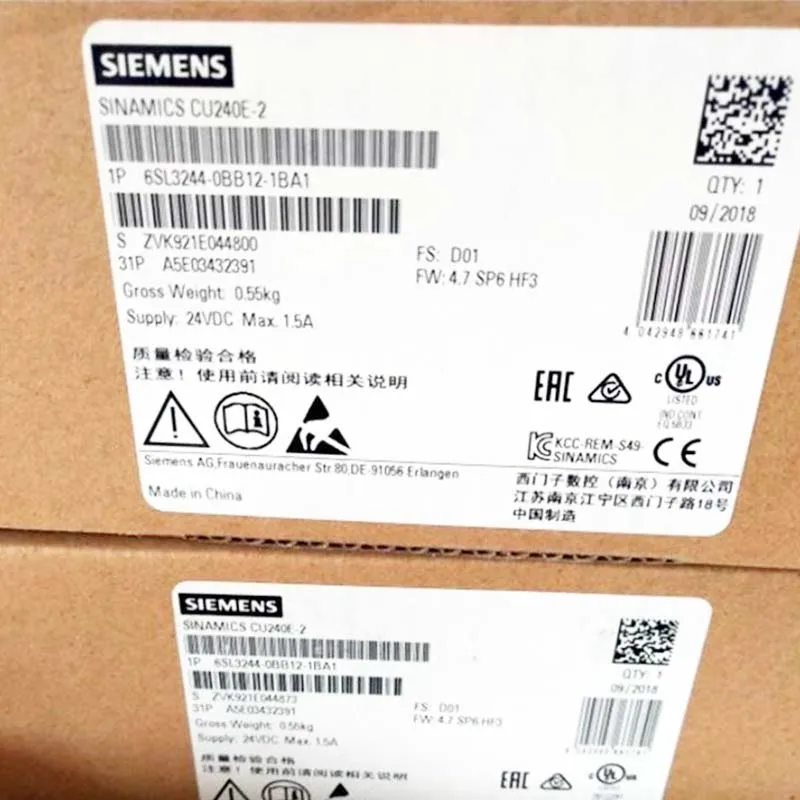 German SIEMENS G120 inverter AC drive inverter 6SL3244-0BB12-1BA1 sensor module PLC brand new original servo motor