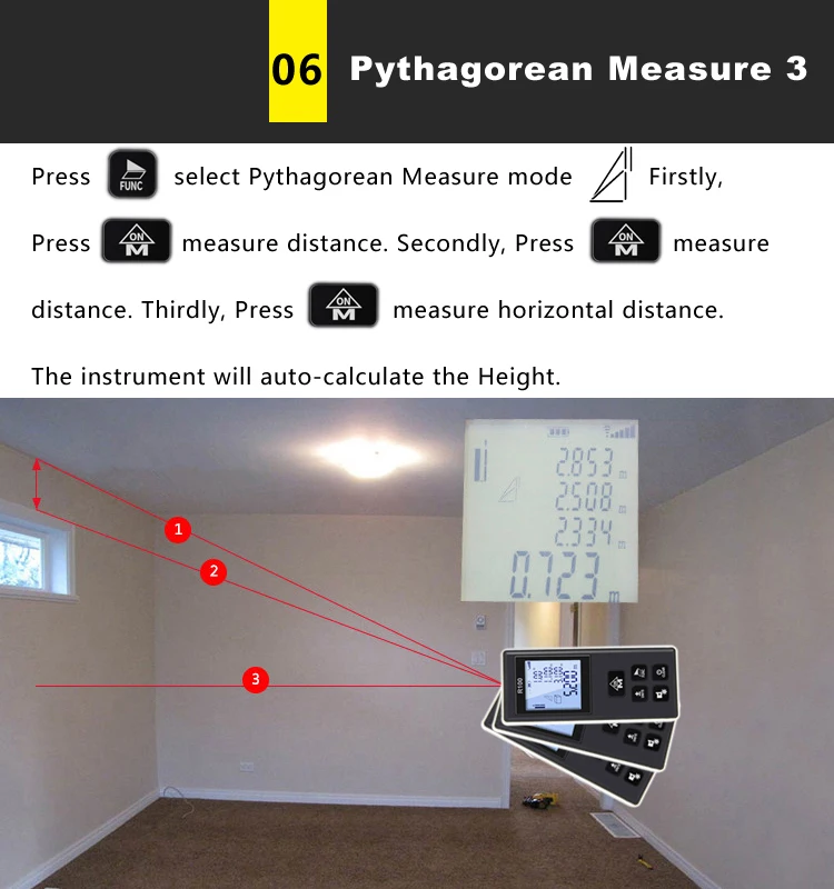 150m laser pythagorean measure rangefinder 150m laser pythagorean measure rangefinder