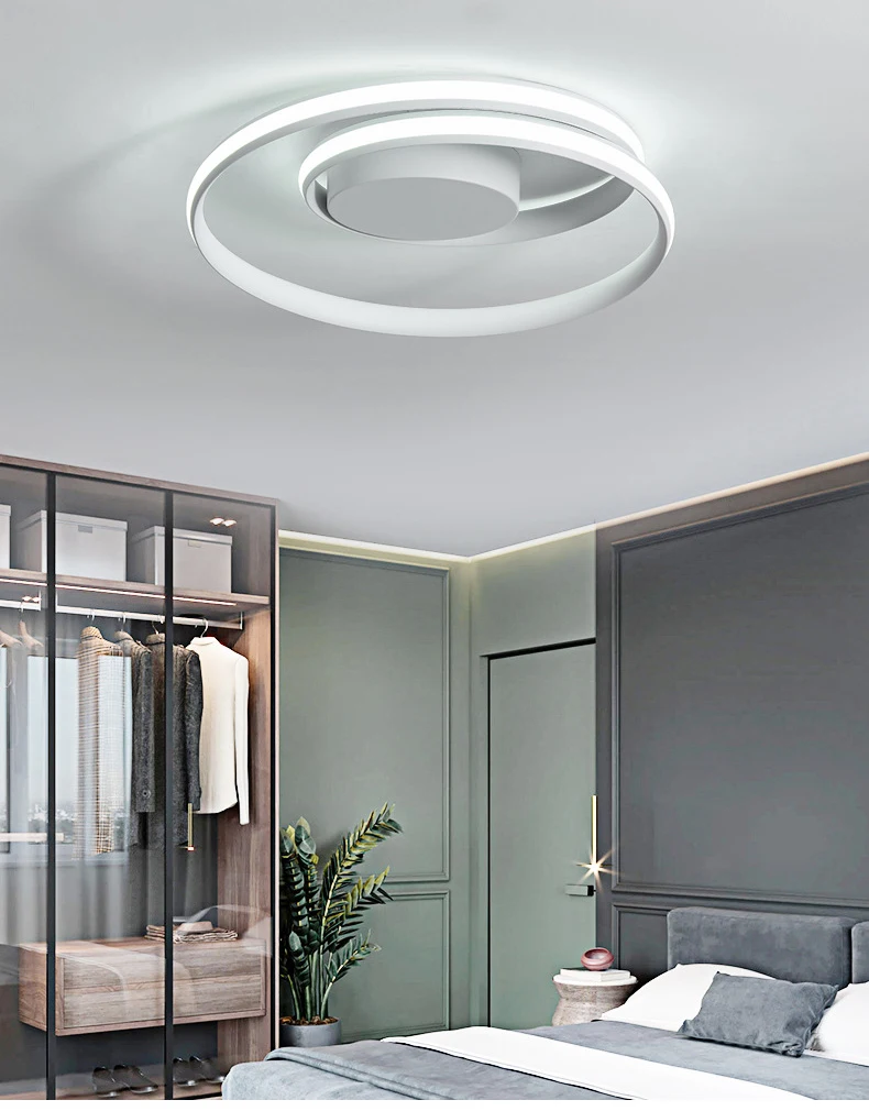 Nordic Simple Acrylic Bedroom Light Aluminum Dimming Living Room Lamp LED Ceiling Light