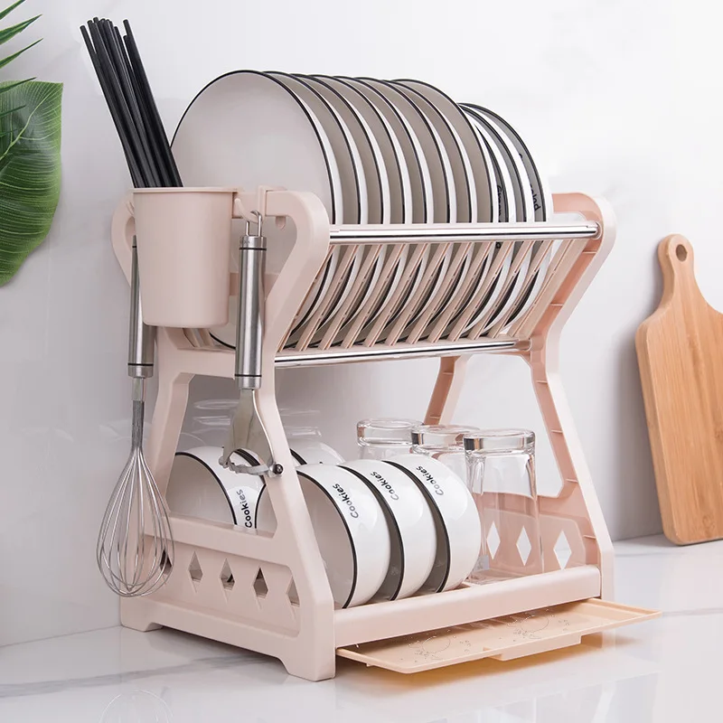 Hot product kitchen dish storage rack table top drain bowl rack put tableware kitchen storage rack