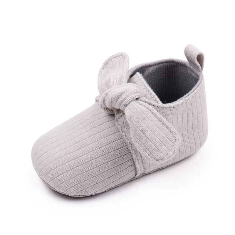 Pure Color Spring and Autumn Cotton Baby Girls Gentle Cute Bow Infants Princess Walking Shoes factory
