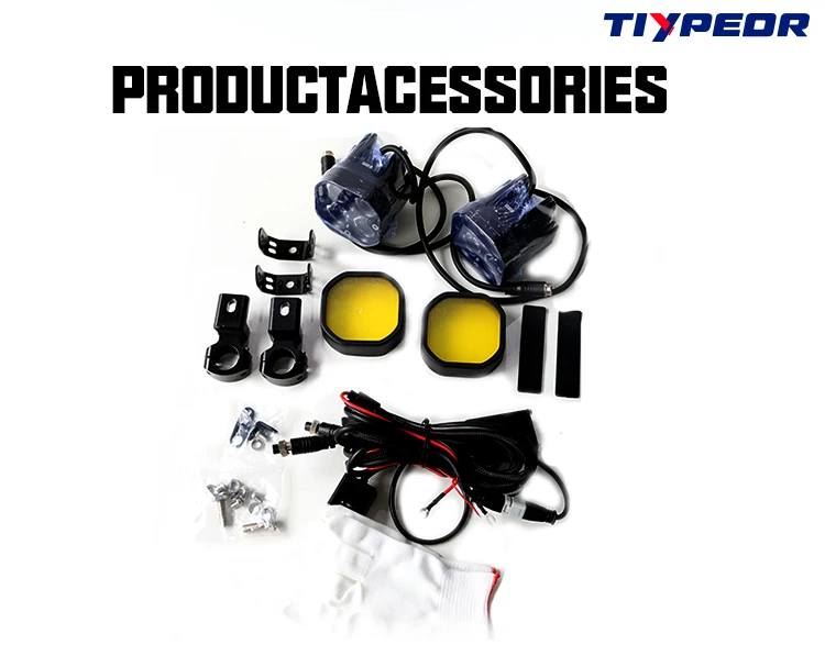 product tiypeor 40w ip68waterproof cnc aluminum brighter auxiliary fog motorcycle driving led spotlight headlight for off road atv utv-7