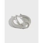Sterling Ring 925 Sterling Silver Ring Cold Wind Round Bead Chain Brushed Double Layer Female Ring Open Silver Ring