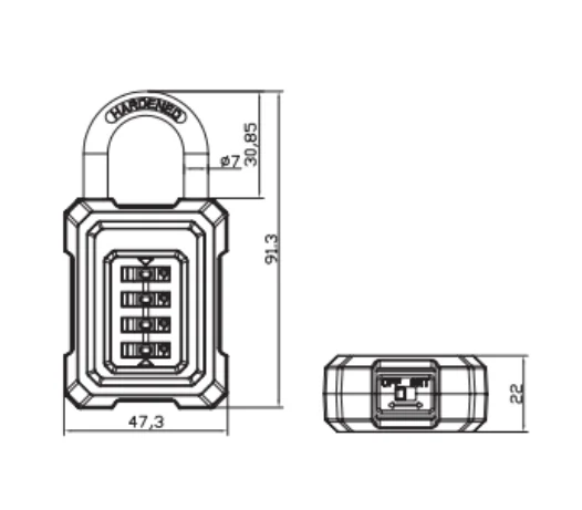 Rarlux New 4 Digits password Luggage Bag Copper Padlock Code Padlock Zinc Alloy Combination Padlock A3 Steel Shackle
